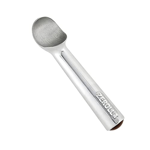 Zeroll Original Ice Cream Scoop with Unique Liquid Filled Heat Conductive Handle Simple One Piece Aluminum Design Easy Release Made in USA, Ounce, Silver