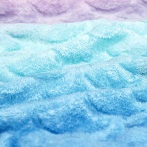 softan Adults Mermaid Tail Blanket, Ladies Mermaid Tail Blanket, Mermaid Tail Blankets for Girls with Rainbow Ombre Fish Scale Design, Plush Flannel Fleece Mermaid Blanket Gift for Women - 25" x 60"