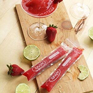 Zipzicle 100 Recyclable Ice Popsicle Mold Bags | BPA free Freezer Tubes with strong Zip Lock Seals | Original Patented | Make Cocktail Pops, Fruit Bars, Healthy Snacks | Family Parties, clear (ZIP100)