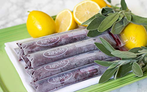 Zipzicle 100 Recyclable Ice Popsicle Mold Bags | BPA free Freezer Tubes with strong Zip Lock Seals | Original Patented | Make Cocktail Pops, Fruit Bars, Healthy Snacks | Family Parties, clear (ZIP100)