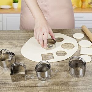 M JNGMEI 6 Pieces Stainless Steel Cookie Biscuit Cutter Set 2'', 3'',3.5'', 4'',5''and6'' Biscuit Plain Edge Round Cutters large Sizes Shape Molds Ranging from 2-6 Inches Multiple Sizes