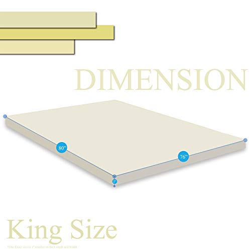 Mattress Solution High Density Foam Topper,Adds Comfort to Mattress, King, 1