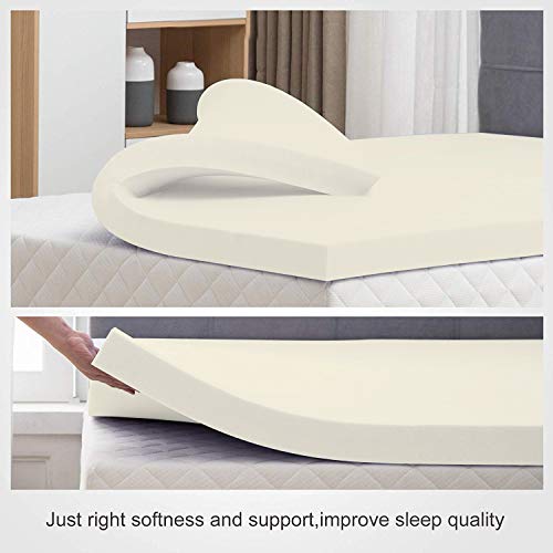 Mattress Solution High Density Foam Topper,Adds Comfort to Mattress, King, 1