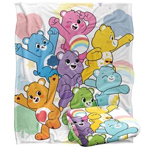 care bears blanket, 50" x 60" care bears silky touch super soft throw blanket