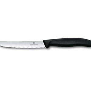 Victorinox Swiss Classic 4-1/2-Inch Utility Knife with Round Tip, Black Handle