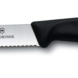Victorinox Swiss Classic 4-1/2-Inch Utility Knife with Round Tip, Black Handle