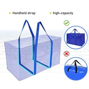 BOCAR Oversized Home Moving Bags Heavy Duty Extra Large Storage Bags for Clothes with Zippers Carrying Handles, Space Saving Alternative to Moving Box Packing Moving Supplies (MB-001-Blue-3)