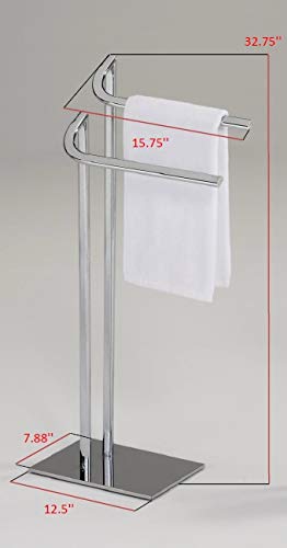 Kings Brand Furniture - Courter Metal Freestanding Bathroom Towel Rack Stand, Chrome