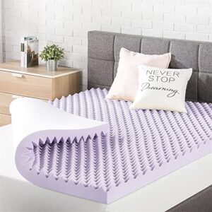 3" memory foam egg crate mattress topper with lavender infusion, queen