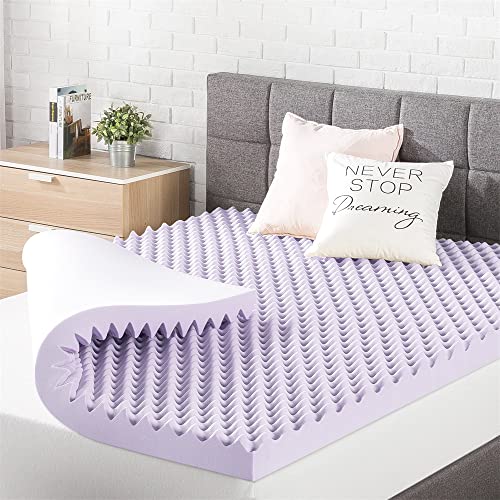 3" Memory Foam Egg Crate Mattress Topper with Lavender Infusion, Queen