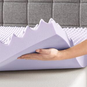 3" Memory Foam Egg Crate Mattress Topper with Lavender Infusion, Queen