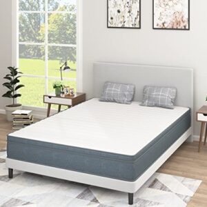 hommoo 10 inch foam and individually pocket innerspring hybrid mattress breathable medium firm mattress with knitted fabric cover soft bed mattress in a box king