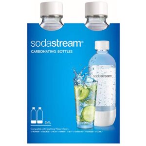 sodastream dishwasher safe 1l classic dws carbonating bottle white (twinpack), (pack of 2)