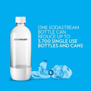 SodaStream Dishwasher Safe 1L Classic DWS Carbonating Bottle White (twinpack), (Pack of 2)