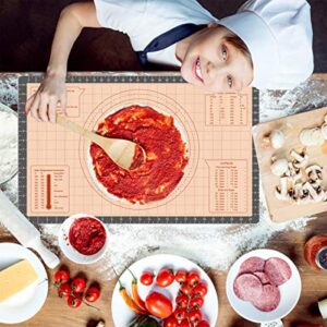 Silicone Pastry Baking Mat Non Stick-Large Rolling Dough with Measurements-Non Slip Pizza,Fondant,Pie,Cake Baking Mat - 26 x 16 Inch By Cook Time