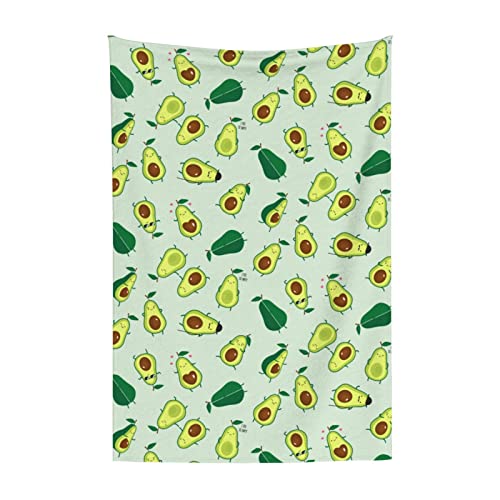 Avocado Green Fruits Throw Blanket Super Soft Warm Bed Blankets for Couch Bedroom Sofa Office Car, All Season Cozy Flannel Plush Blanket for Girls Boys Adults, 60 X 40 Inch