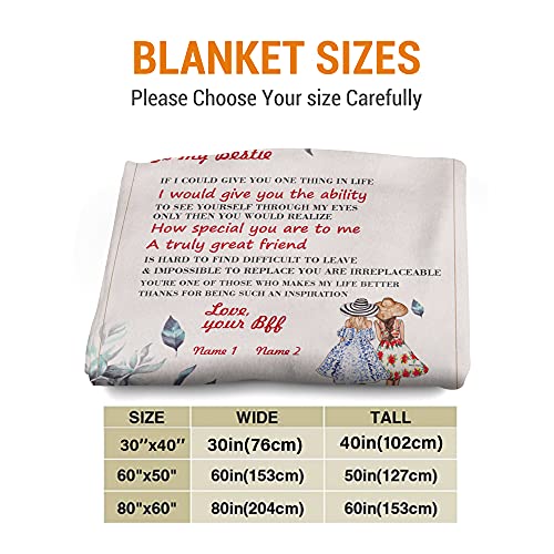Launchigo Customized to My Bestie Blanket from Best Friend. BFF Soft Fleece Throw Blanket, Gift for Birthday, Christmas & Friendship Day.[Custom] (to My Bestie-from BFF 03, 50" X 60")