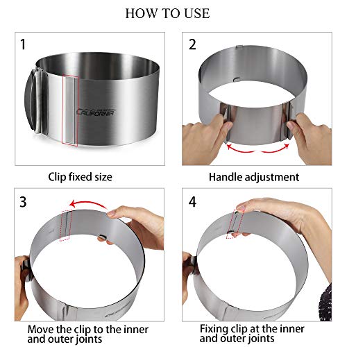 Cake Mold-Cake Ring-Adjustable Round Stainless Steel 6 to 12 Inch Cake Mold - Cake Baking Supplies