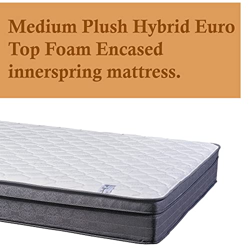 GREATON Medium Plush Foam Encased Hybrid Eurotop Pillowtop Innerspring Fully Assembled Mattress Good for The Back, Full XL