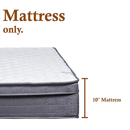 GREATON Medium Plush Foam Encased Hybrid Eurotop Pillowtop Innerspring Fully Assembled Mattress Good for The Back, Full XL