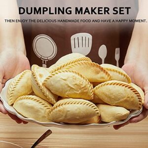 MUMSUNG Dumpling Maker, Empanadas press mold maker Set with Dough Cutter, Dumpling Mold Set for Pierogi, Pastelitos, Calzone, Turnovers, Chinese Dumpling, 3Sizes (L/4"+M/3"+S/2.6") (White)