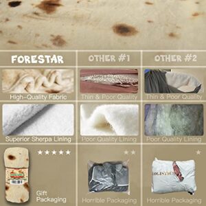 FORESTAR Wearable Blanket, Birthday Gifts for Women Men, Burrito Blanket Hoodie, Super Warm Cozy Giant Oversized Sherpa Hooded Blanket, Cool Tortilla Taco Gifts for Adults, One Size Fits All