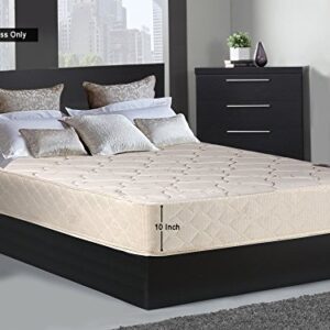 Greaton Medium Plush Tight top Innerspring Fully Assembled Mattress, Good for The Back, 75" X 33", White & LT Brown