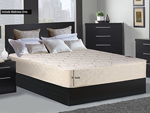 Greaton Medium Plush Tight top Innerspring Fully Assembled Mattress, Good for The Back, 75" X 33", White & LT Brown