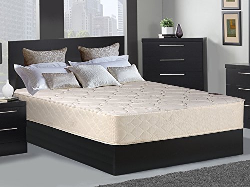 Greaton Medium Plush Tight top Innerspring Fully Assembled Mattress, Good for The Back, 75" X 33", White & LT Brown