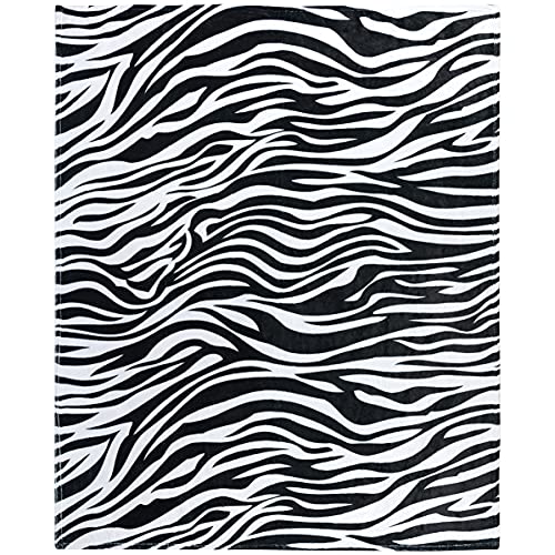 Zebra Print Throw Blanket, Adorable Super-Soft Extra-Large Zebra Blanket for Women, Girls, Teens and Children, Cute Fleece Zebra Throw (50 in x 60 in) Warm Plush and Cozy Throw for Bed, Sofa, or Couch