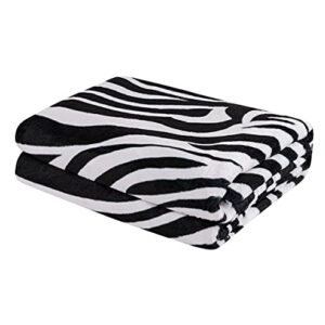 Zebra Print Throw Blanket, Adorable Super-Soft Extra-Large Zebra Blanket for Women, Girls, Teens and Children, Cute Fleece Zebra Throw (50 in x 60 in) Warm Plush and Cozy Throw for Bed, Sofa, or Couch