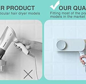 "N/A" Wall Mounted Hair Dryer Holder, Bathroom Accessories Storage Basket Styling Tool Organizer, No Drilling, Self Adhesive Colorful Design (Gray)