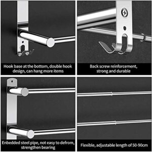 Stretchable 24-30 Inches Towel Bar for Bathroom Kitchen Hand Towel Holder Dish Cloths Hanger SUS304 Stainless Steel RUSTPROOF Wall Mount No Drill Sdjustable (3 bar)