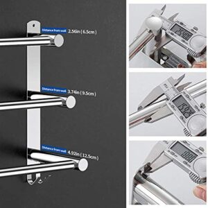 Stretchable 24-30 Inches Towel Bar for Bathroom Kitchen Hand Towel Holder Dish Cloths Hanger SUS304 Stainless Steel RUSTPROOF Wall Mount No Drill Sdjustable (3 bar)