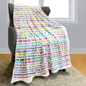 50" x 80" blanket comfort warmth soft plush throw for couch best of seinfeld colorful text