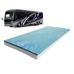 foamma 2” x 24” x 72” truck, camper, rv travel visco gel memory foam bunk mattress replacement, made in usa, comfortable, travel trailer, certipur-us certified, cover not included