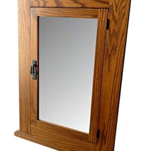 24" W x 33" H Solid Oak Mission Recessed Medicine Cabinet/Solid Wood & Handmade