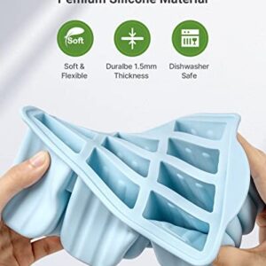 Popsicles Molds, MEETRUE 12 Pieces Silicone Popsicle Molds Easy-Release BPA-free Popsicle Maker Molds Ice Pop Molds Homemade Popsicle Ice Pop Maker with 50PCS Popsicle Sticks+Cleaning Brush