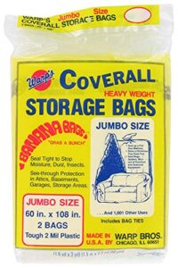 warp brothers cb-60 banana bags 6-count storage bags, 60-inch by 108-inch (3-pack)