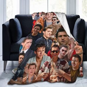tom holland collage throw blankets warm flannel ultra-soft micro fleece blanket ,for bedding,couch,sofa,bed