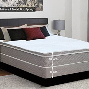 Mattress Solution Fully Assembled Orthopedic Back Support Plush Mattress and 8" Semi Flex Box Spring/Foundation Set, Tomorrow Dream Collection, Beige Color, Full XL