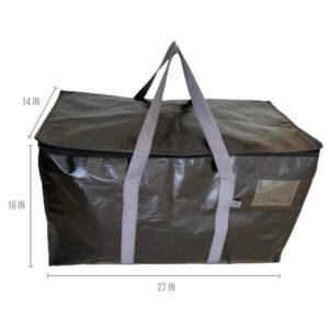 TOP BOX Extra Large Heavy Duty Moving Bags W/Reinforced Handles & Zippers, Backpack Straps, Moving & Storage Totes (6)