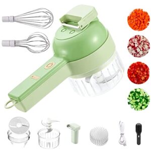 arigold 1speeds handheld vegetable chopper: cordless mini chopper, food dicer, and onion cutter - versatile vegetable slicer dicer. comes with egg and cream beater (green)