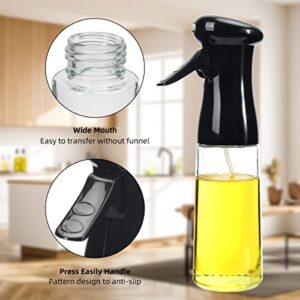 WERTIOO Olive Oil Sprayer for Cooking 4 Pack, 7.4oz/210ml Glass Olive Oil Spray Bottle Refillable Kitchen Accessories Oil Mister for Air Fryer, Salad, Baking, BBQ