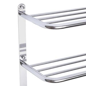 TFCFL Wall-Mounted Hanger Bar Shelf 2 Tier Towel Storage Rack Rail Bathroom Hotel Rack (Style 14)