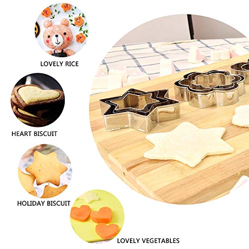 Cookie Cutters Biscuit Shapes Set, 12PCS Cookie Pastry Fruit Vegetables Stainless Steel Molds Cutters | Heart Star Circle Flower Shaped Mold Cookie Cutters For Halloween Christmas Valentine