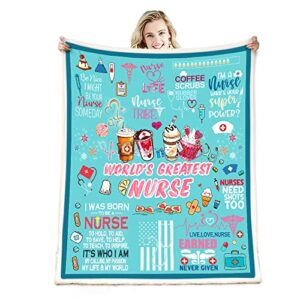 Nurse Gifts Nurse Week Gifts Throw Blanket,Nurse Gifts for Women,Nurse Appreciation Gifts,Nurse Gifts for Nursing Student Soft Fluffy Sherpa Warm Throw Blankets (H10,50"x 60")