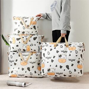 Large Capacity Storage Bag with Handle, Foldable Thickness Large Storage Bag Organizer Storage Bucket for Quilt Blankets, Clothes, Pillows