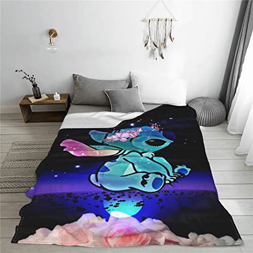 Stitch Blanket Super Cozy Soft Lightweight Flannel Fleece Plush Throw Blankets for Home Couch, Bed and Sofa 80"X60"