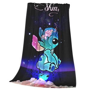 Stitch Blanket Super Cozy Soft Lightweight Flannel Fleece Plush Throw Blankets for Home Couch, Bed and Sofa 80"X60"